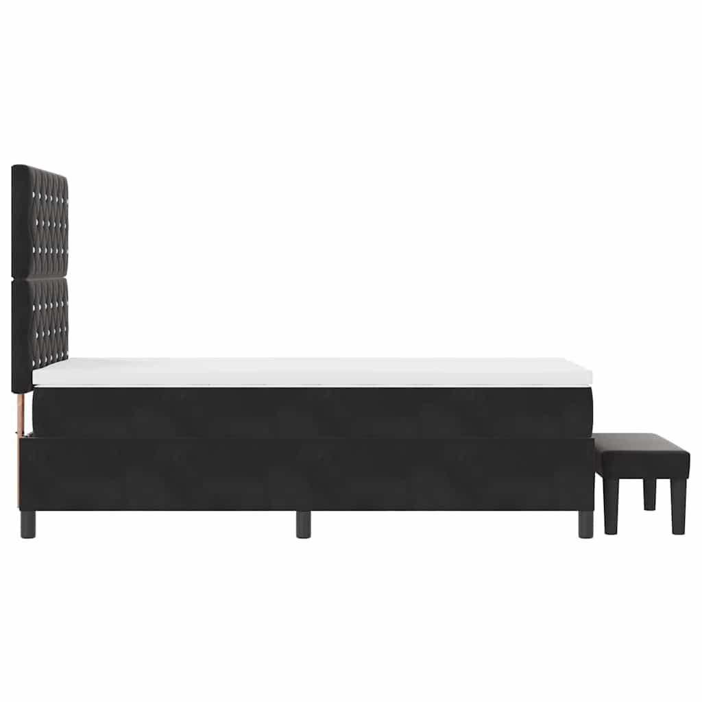 Boxspring bed met kussen Zwart 200 x 100 cm Fluweel