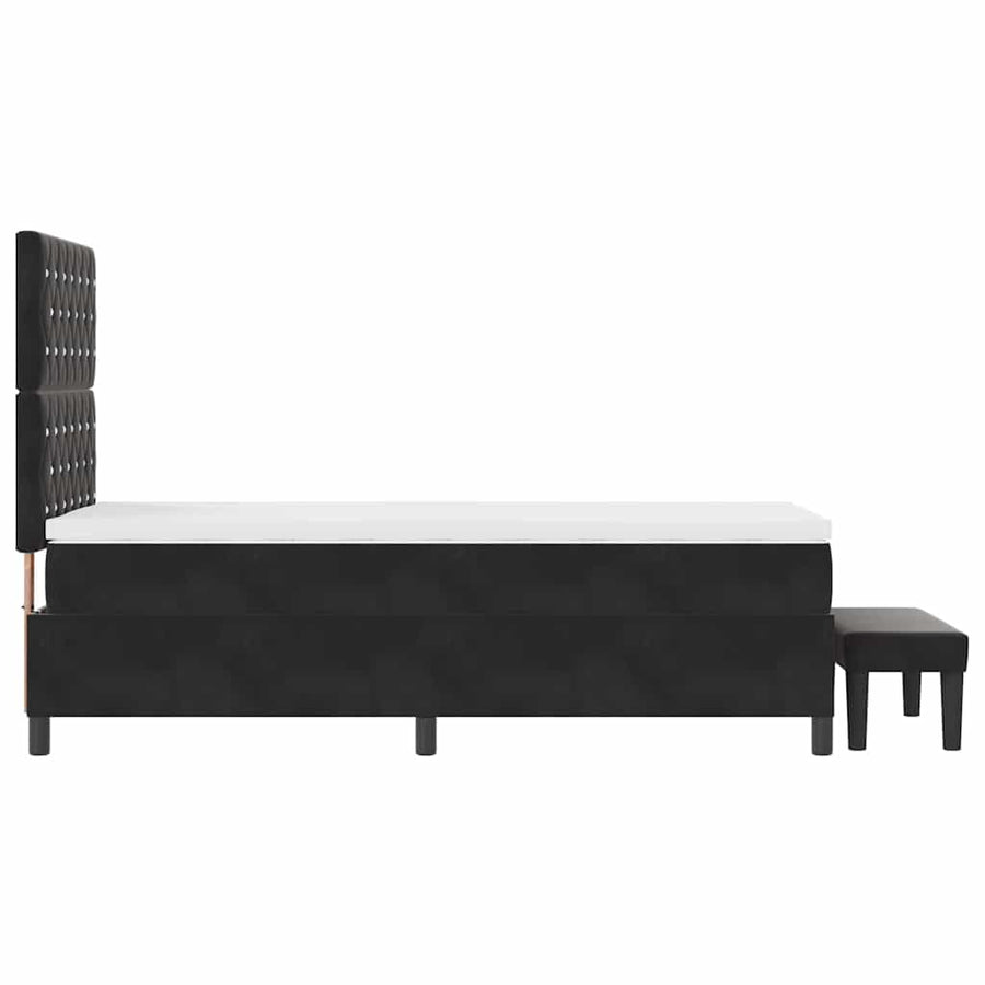 Boxspring bed met kussen Zwart 200 x 100 cm Fluweel