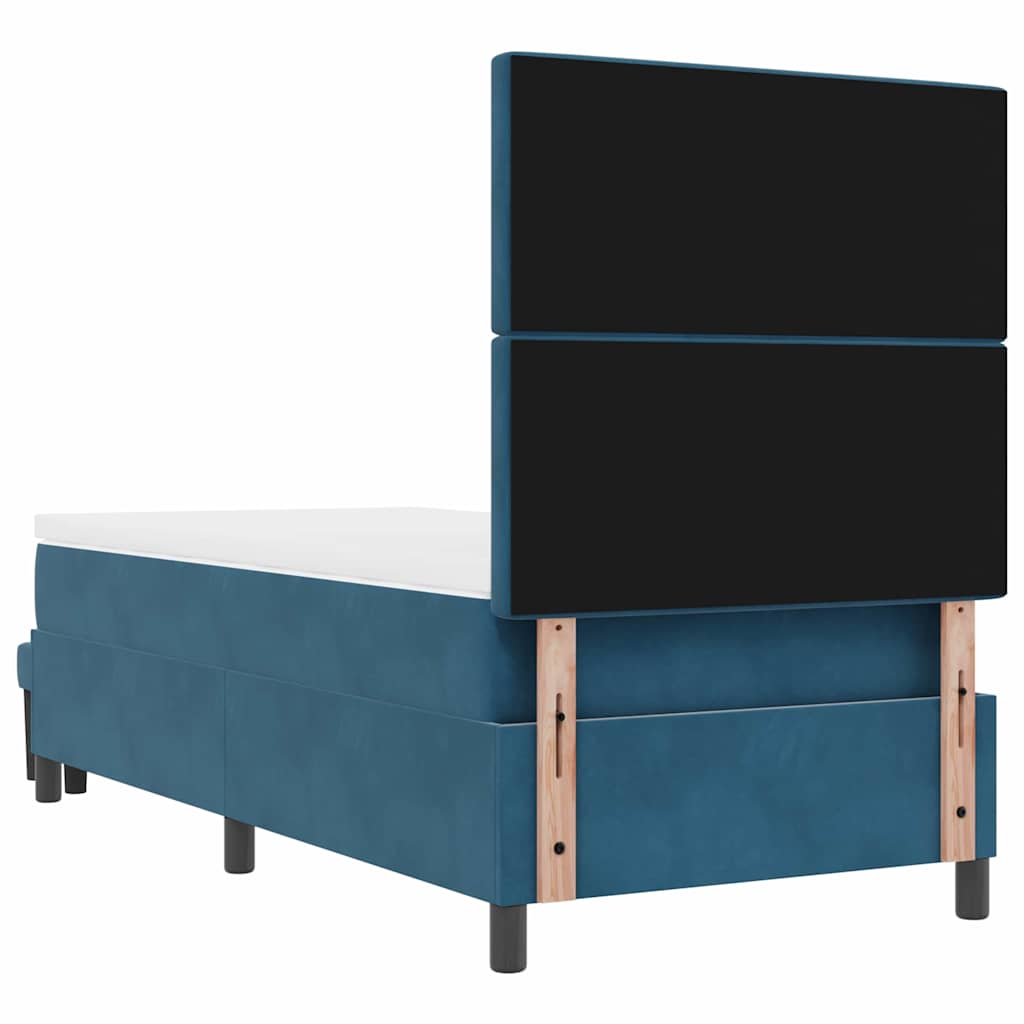 Boxspring bed met hoofdeinde Donkerblauw 200 x 100 cm Fluweel