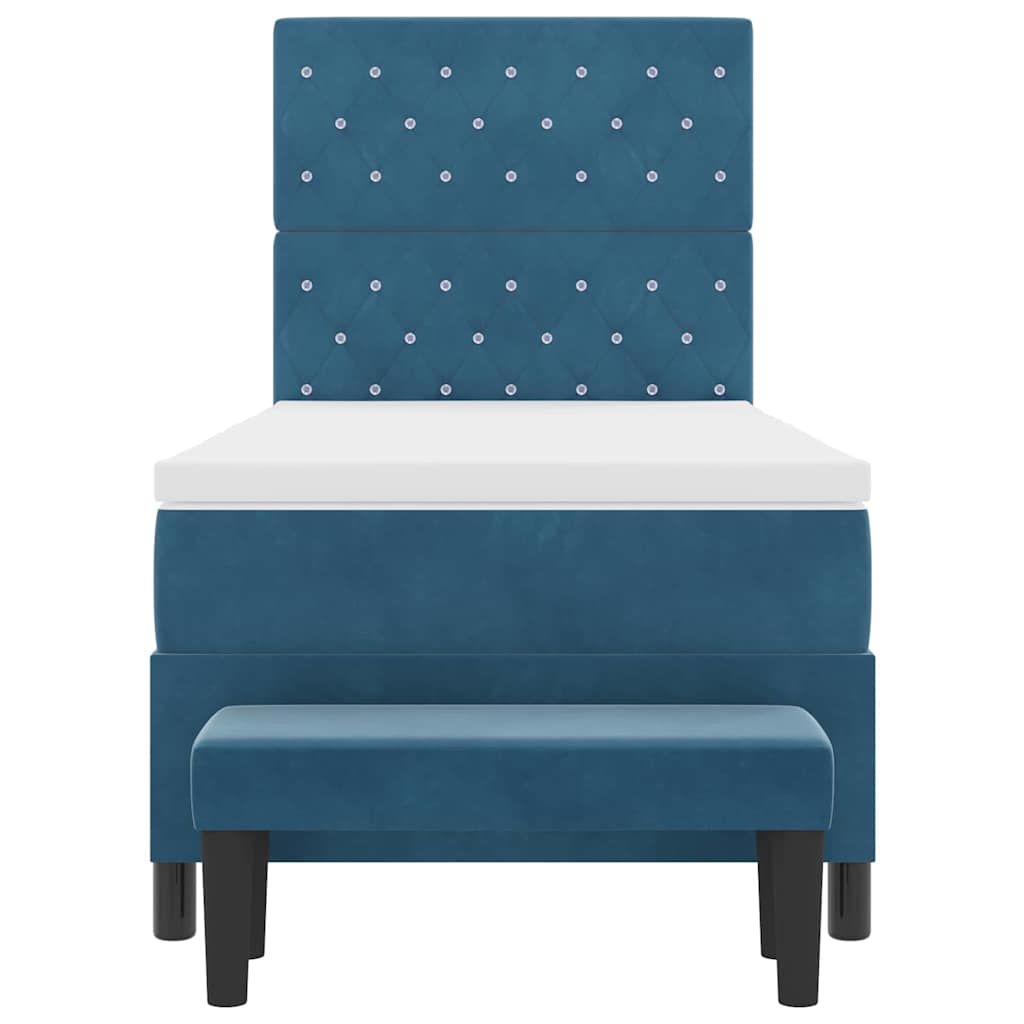 Boxspring bed met hoofdeinde Donkerblauw 200 x 100 cm Fluweel
