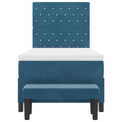 Boxspring bed met hoofdeinde Donkerblauw 200 x 100 cm Fluweel
