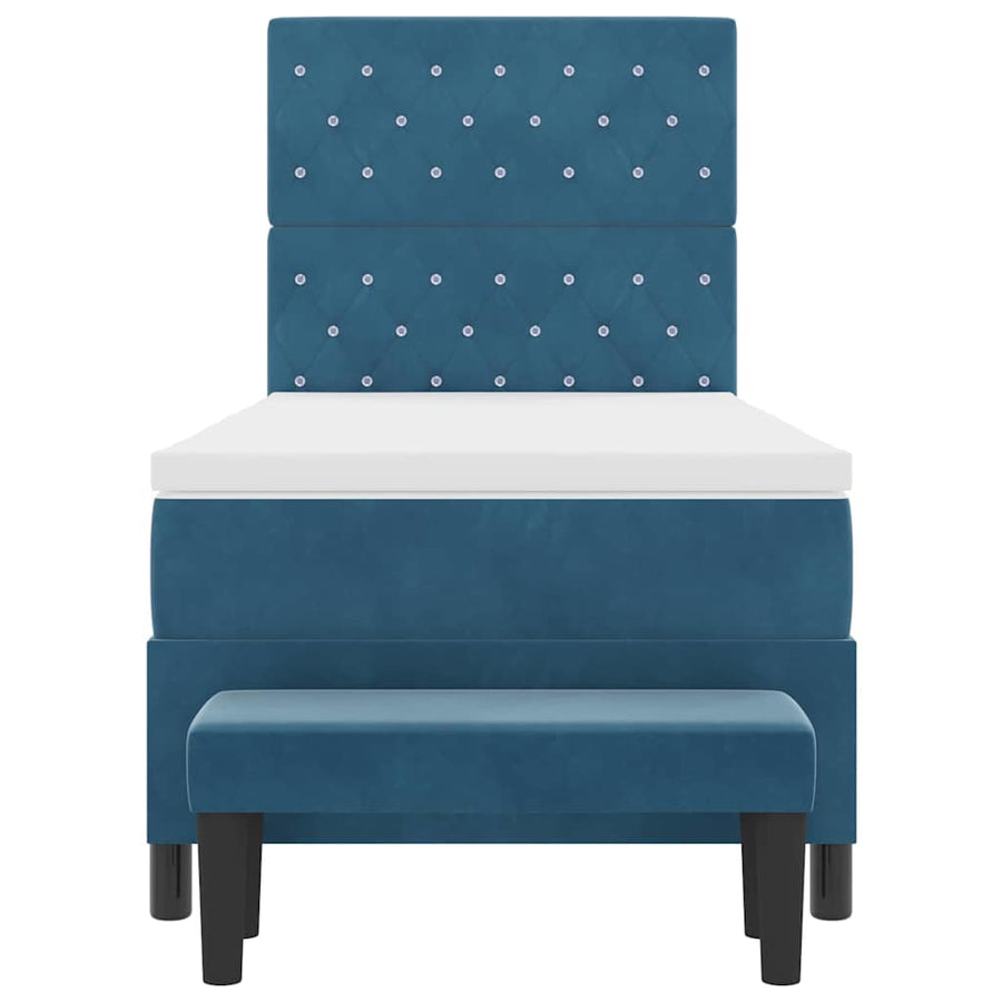 Boxspring bed met hoofdeinde Donkerblauw 200 x 100 cm Fluweel