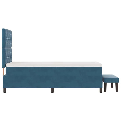 Boxspring bed met hoofdeinde Donkerblauw 200 x 100 cm Fluweel