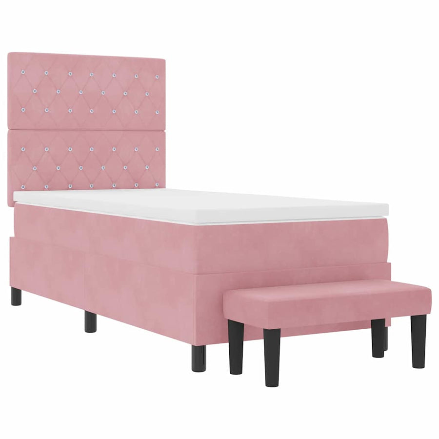 Boxspring bed met hoofdeinde Roze 200 x 100 cm Fluweel