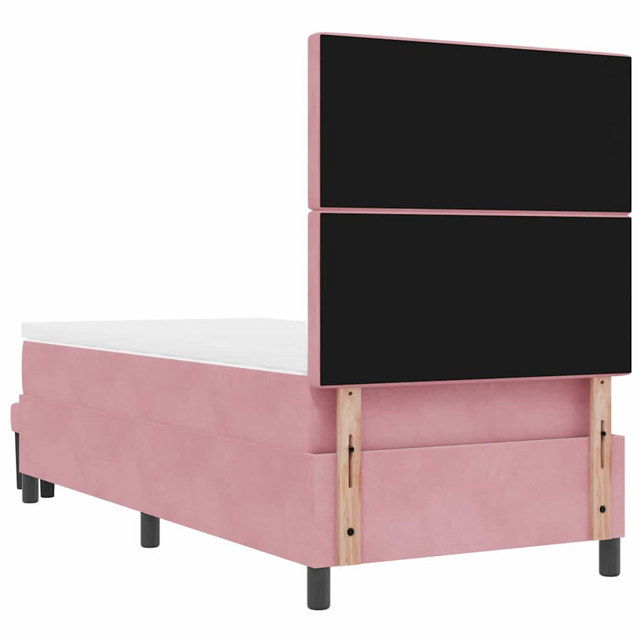 Boxspring bed met hoofdeinde Roze 200 x 100 cm Fluweel