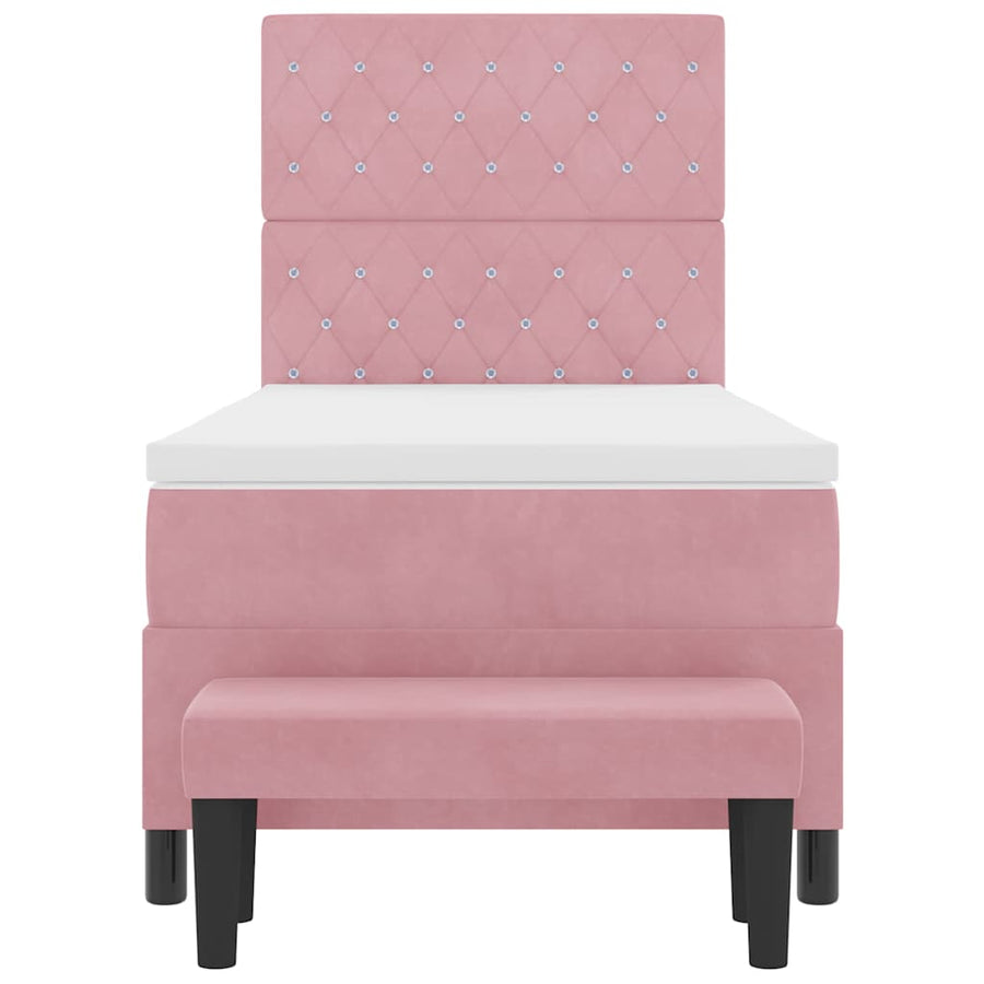 Boxspring bed met hoofdeinde Roze 200 x 100 cm Fluweel