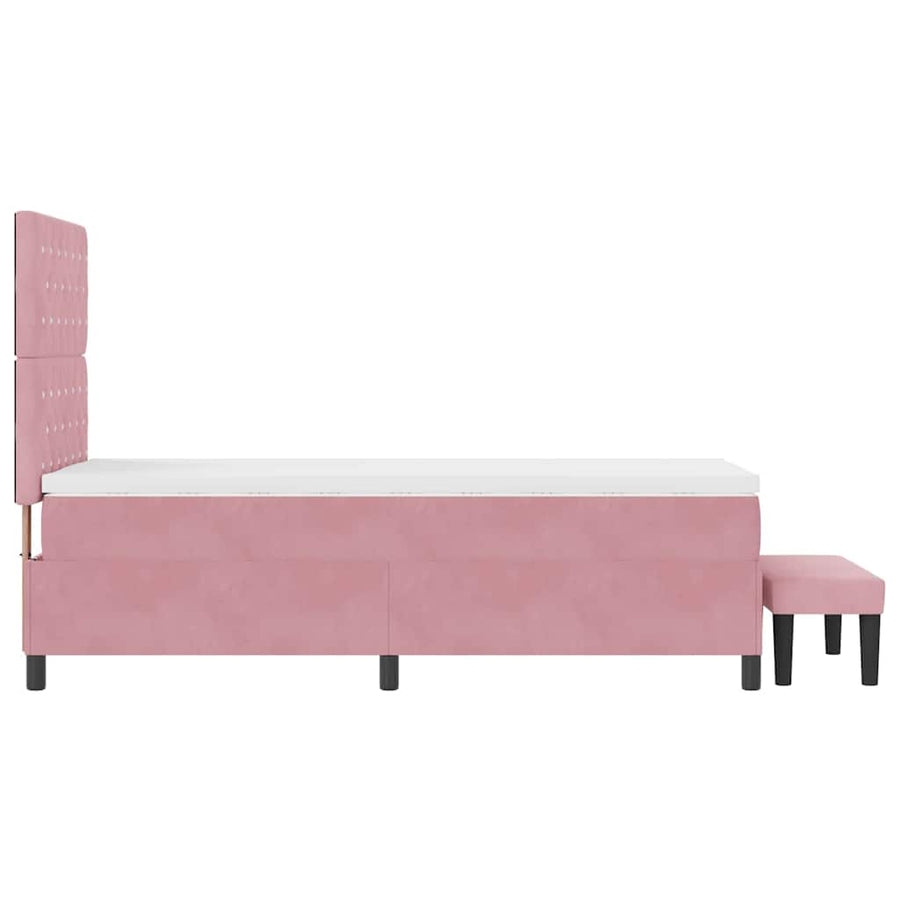 Boxspring bed met hoofdeinde Roze 200 x 100 cm Fluweel