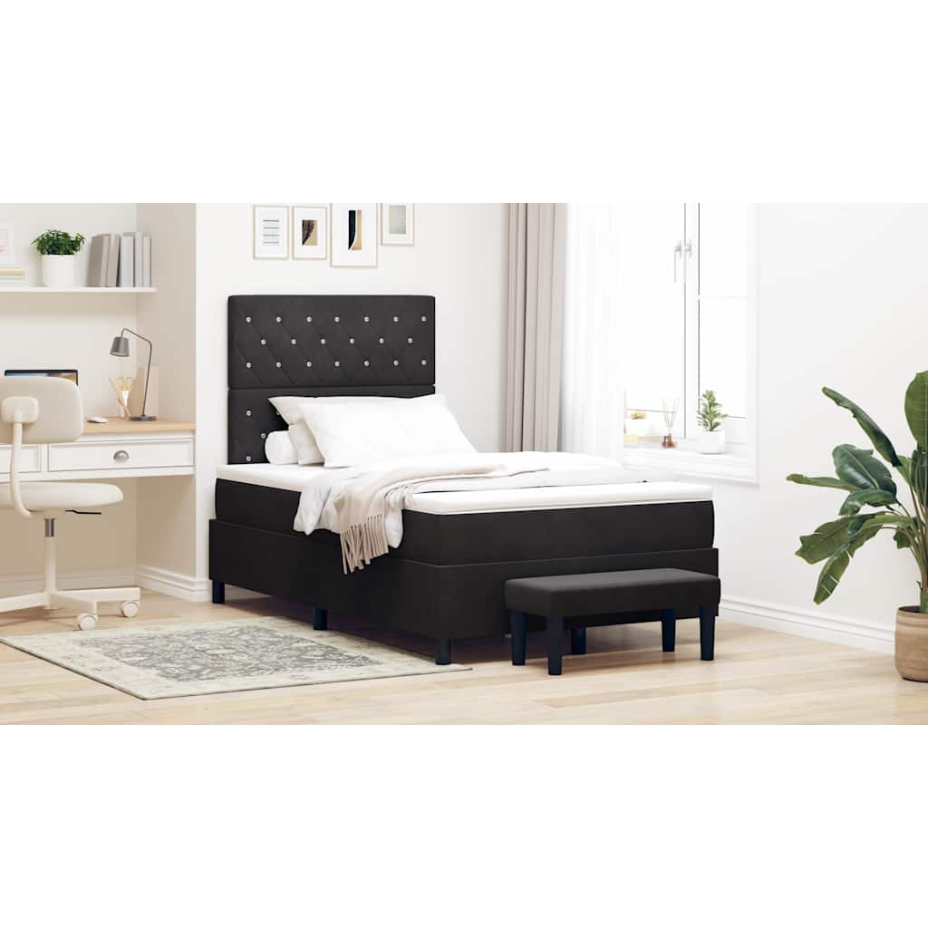 Boxspring bed met kussen Zwart 190 x 120 cm Fluweel