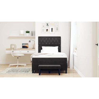 Boxspring bed met kussen Zwart 190 x 120 cm Fluweel