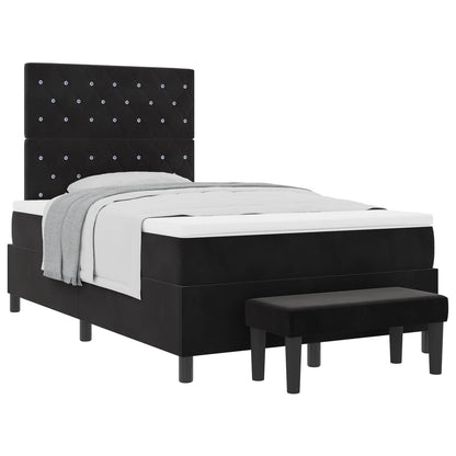 Boxspring bed met kussen Zwart 190 x 120 cm Fluweel