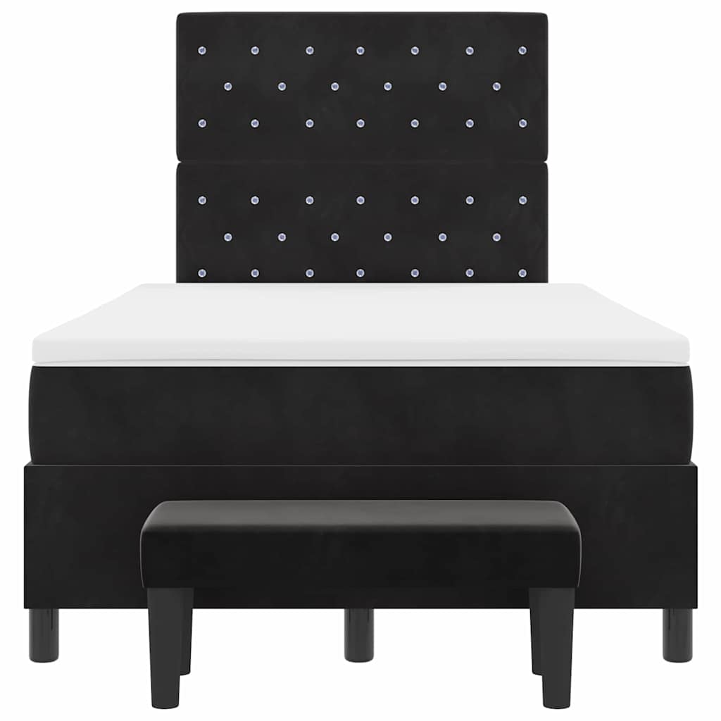 Boxspring bed met kussen Zwart 190 x 120 cm Fluweel
