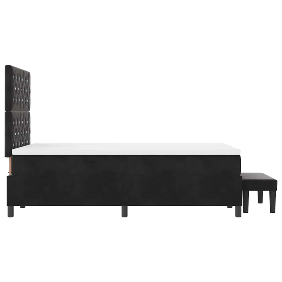 Boxspring bed met kussen Zwart 190 x 120 cm Fluweel