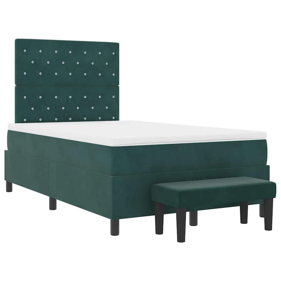 Boxspring bed met matras Donkergroen 120 x 190 cm Fluweel