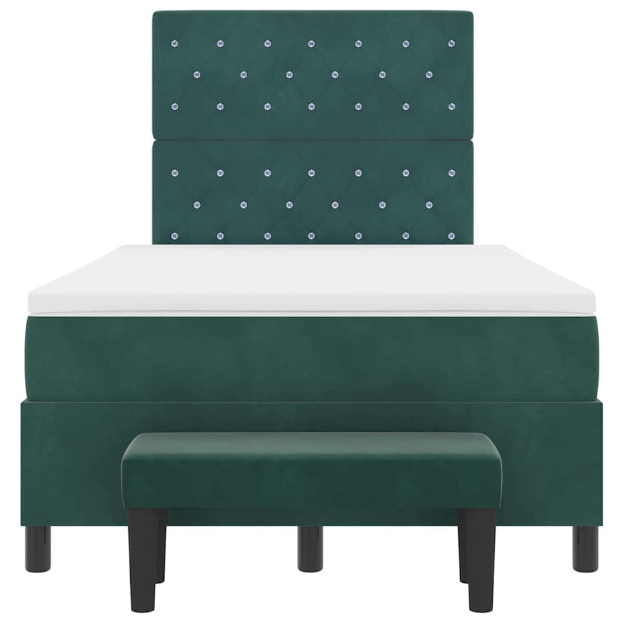 Boxspring bed met matras Donkergroen 120 x 190 cm Fluweel