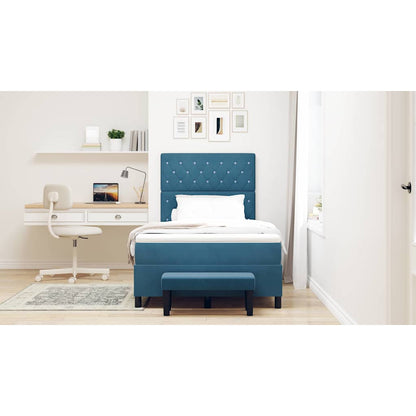 Boxspring bed met hoofdeinde Donkerblauw 190 x 120 cm Fluweel
