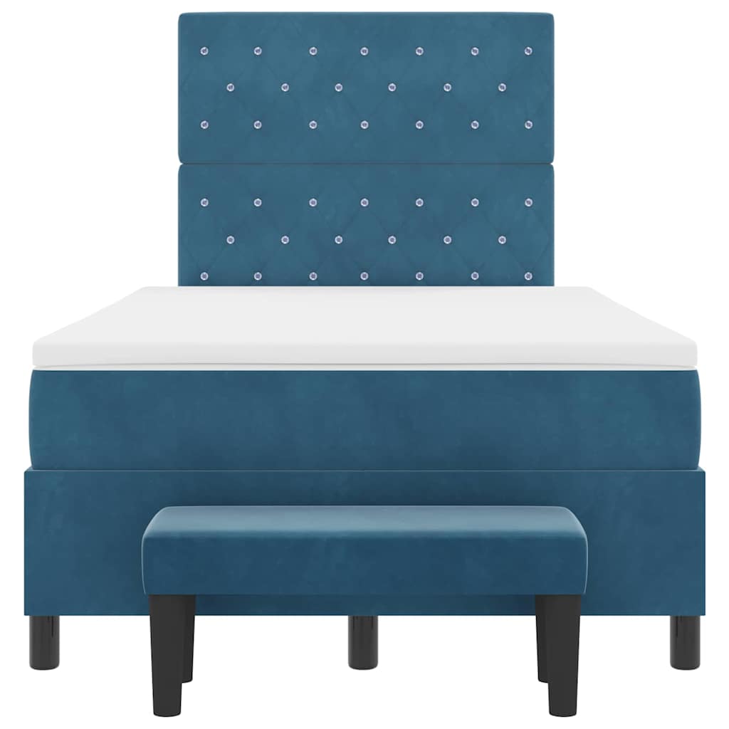 Boxspring bed met hoofdeinde Donkerblauw 190 x 120 cm Fluweel