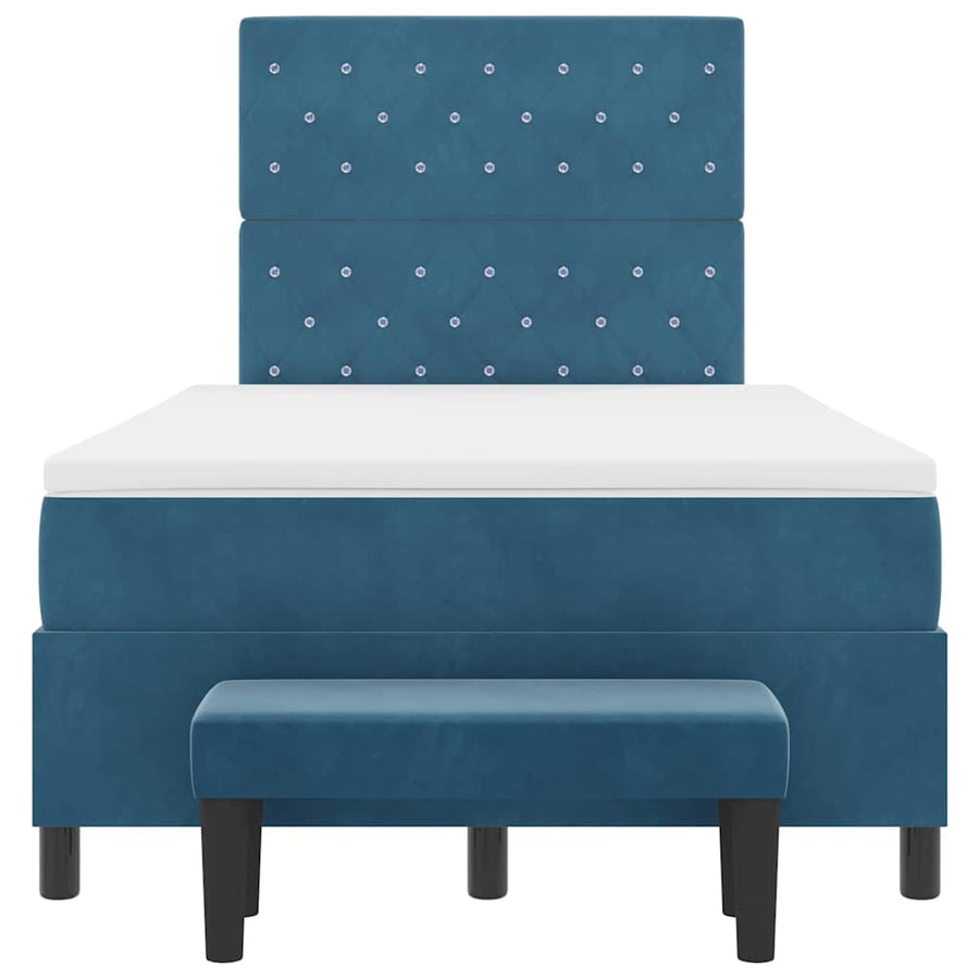 Boxspring bed met hoofdeinde Donkerblauw 190 x 120 cm Fluweel