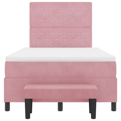 Boxspring bed met hoofdeinde Roze 190 x 120 cm Fluweel