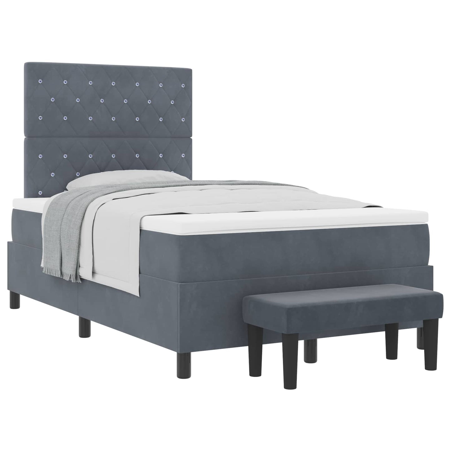 Boxspring bed met matras Donkergrijs 120 x 200 cm Fluweel