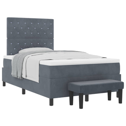 Boxspring bed met matras Donkergrijs 120 x 200 cm Fluweel