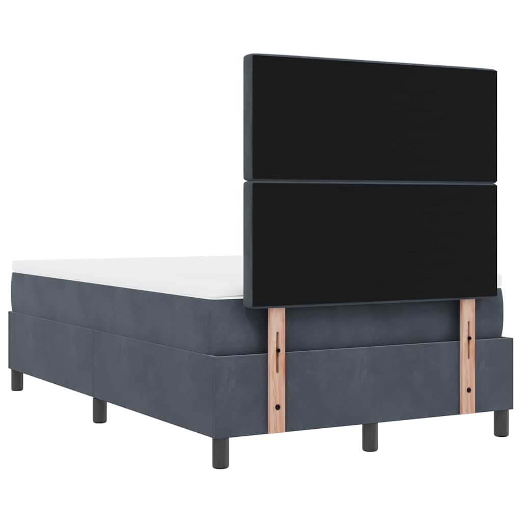 Boxspring bed met matras Donkergrijs 120 x 200 cm Fluweel