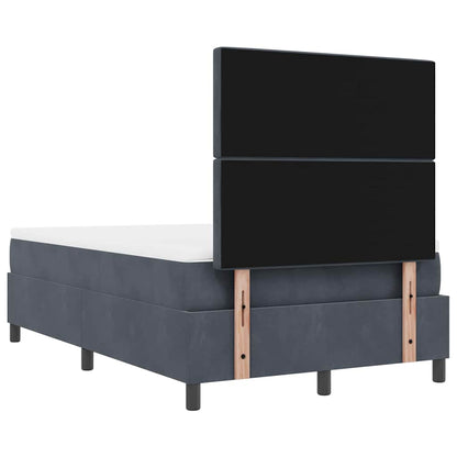 Boxspring bed met matras Donkergrijs 120 x 200 cm Fluweel