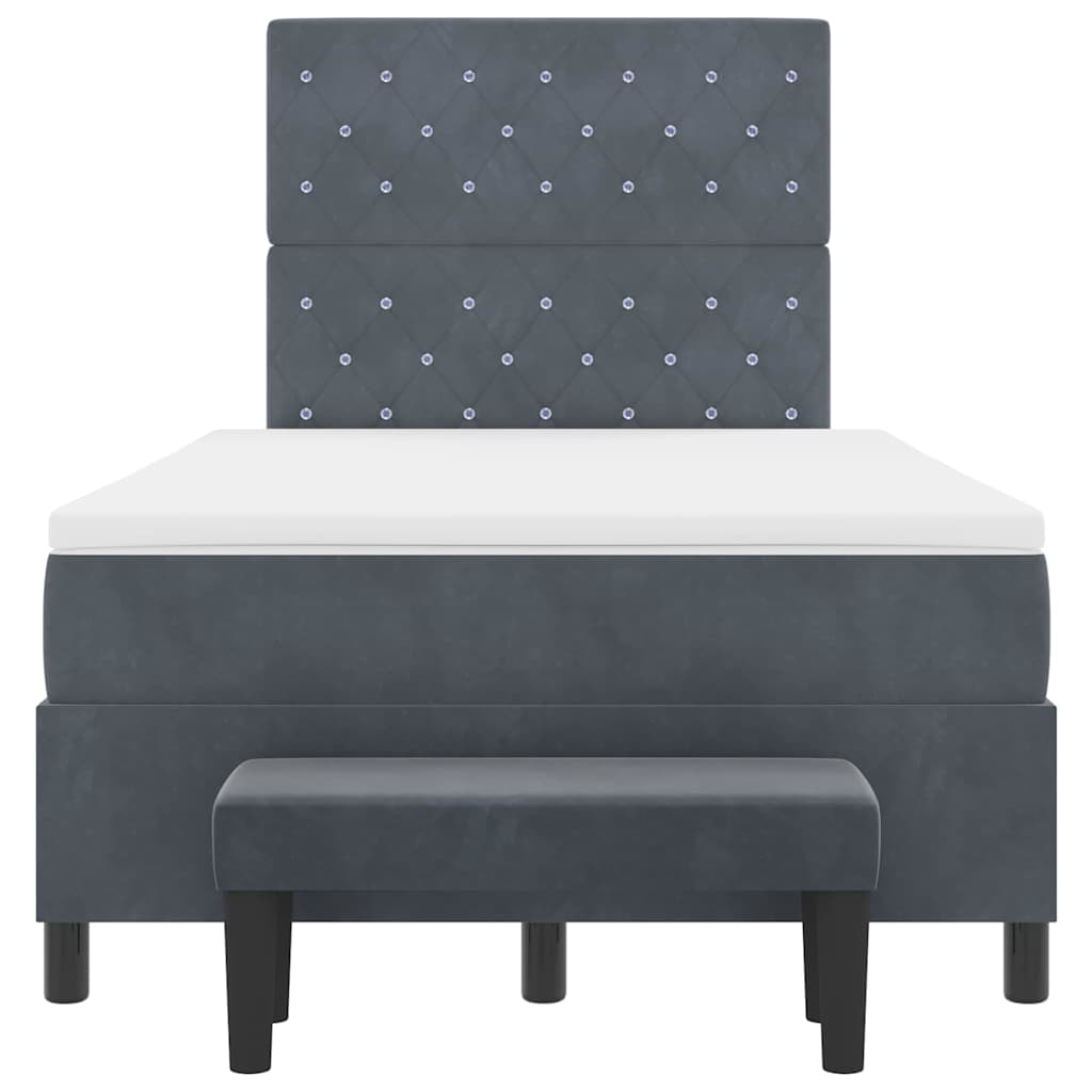 Boxspring bed met matras Donkergrijs 120 x 200 cm Fluweel