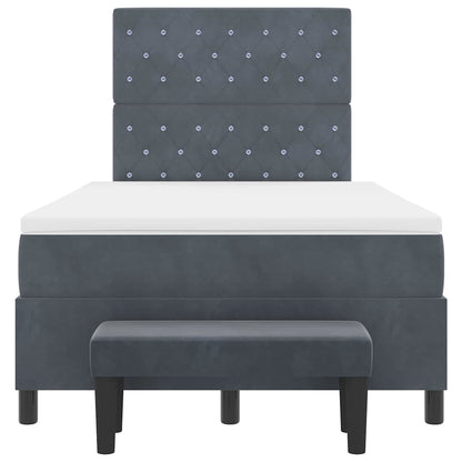Boxspring bed met matras Donkergrijs 120 x 200 cm Fluweel