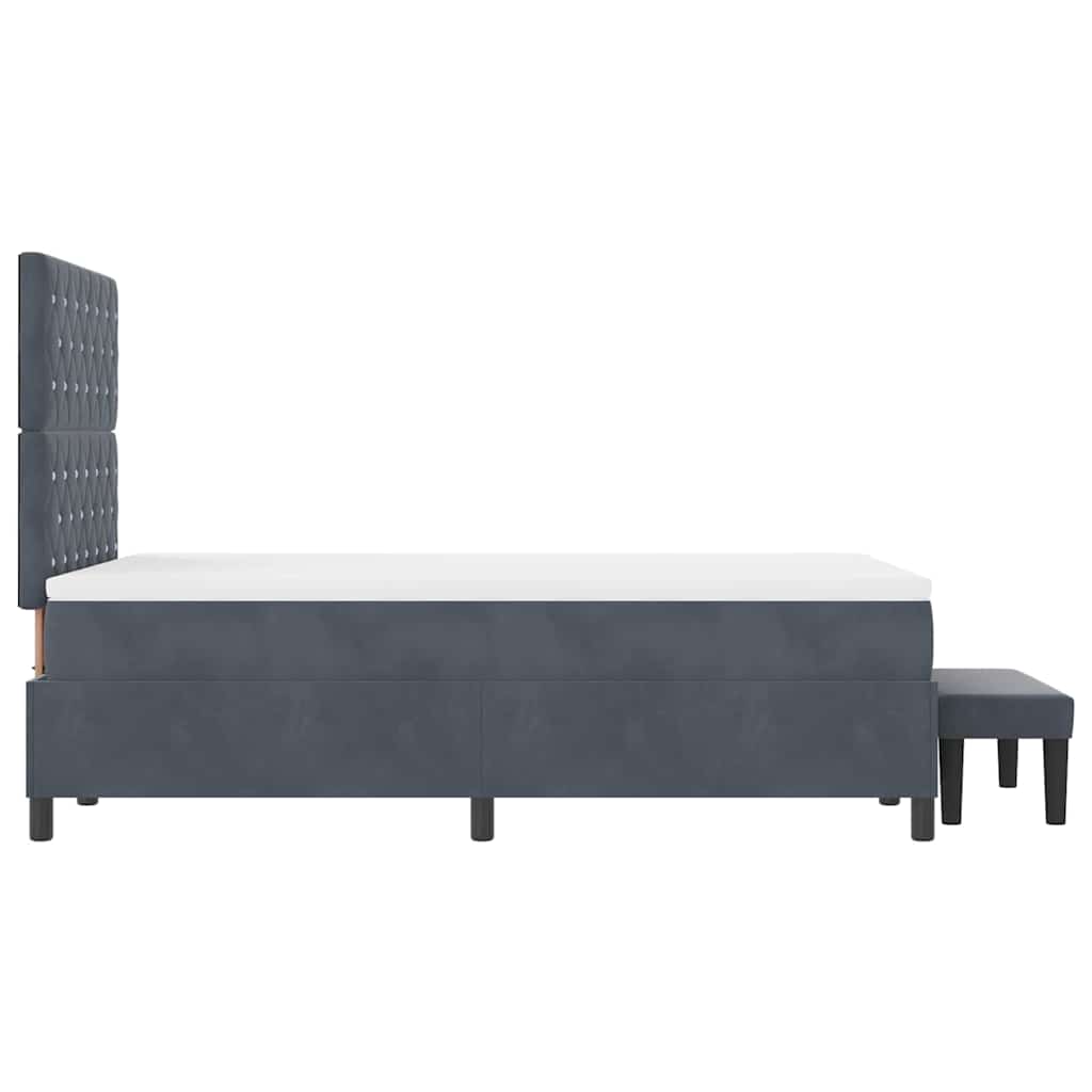 Boxspring bed met matras Donkergrijs 120 x 200 cm Fluweel
