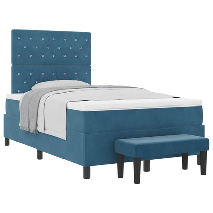 Boxspring bed met hoofdeinde Donkerblauw 200 x 120 cm Fluweel
