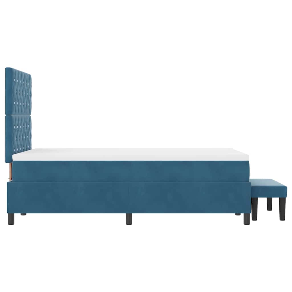 Boxspring bed met hoofdeinde Donkerblauw 200 x 120 cm Fluweel
