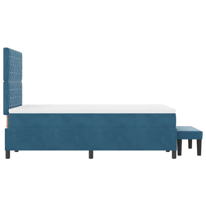 Boxspring bed met hoofdeinde Donkerblauw 200 x 120 cm Fluweel