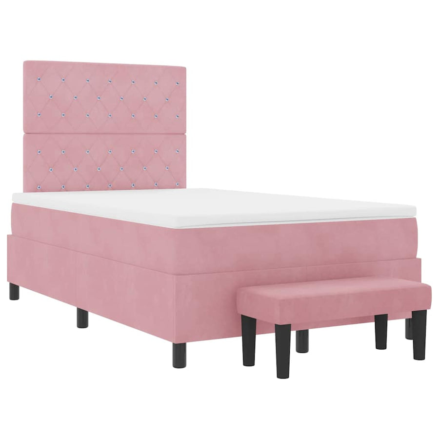 Boxspring bed met hoofdeinde Roze 200 x 120 cm Fluweel