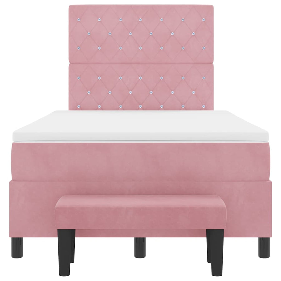 Boxspring bed met hoofdeinde Roze 200 x 120 cm Fluweel