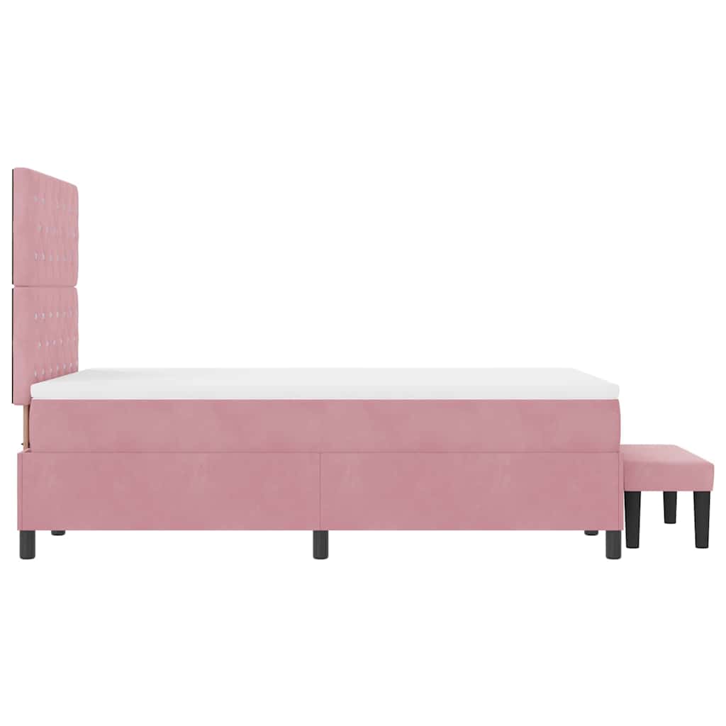 Boxspring bed met hoofdeinde Roze 200 x 120 cm Fluweel