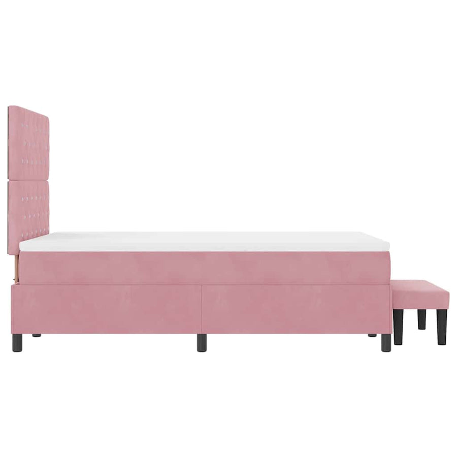 Boxspring bed met hoofdeinde Roze 200 x 120 cm Fluweel