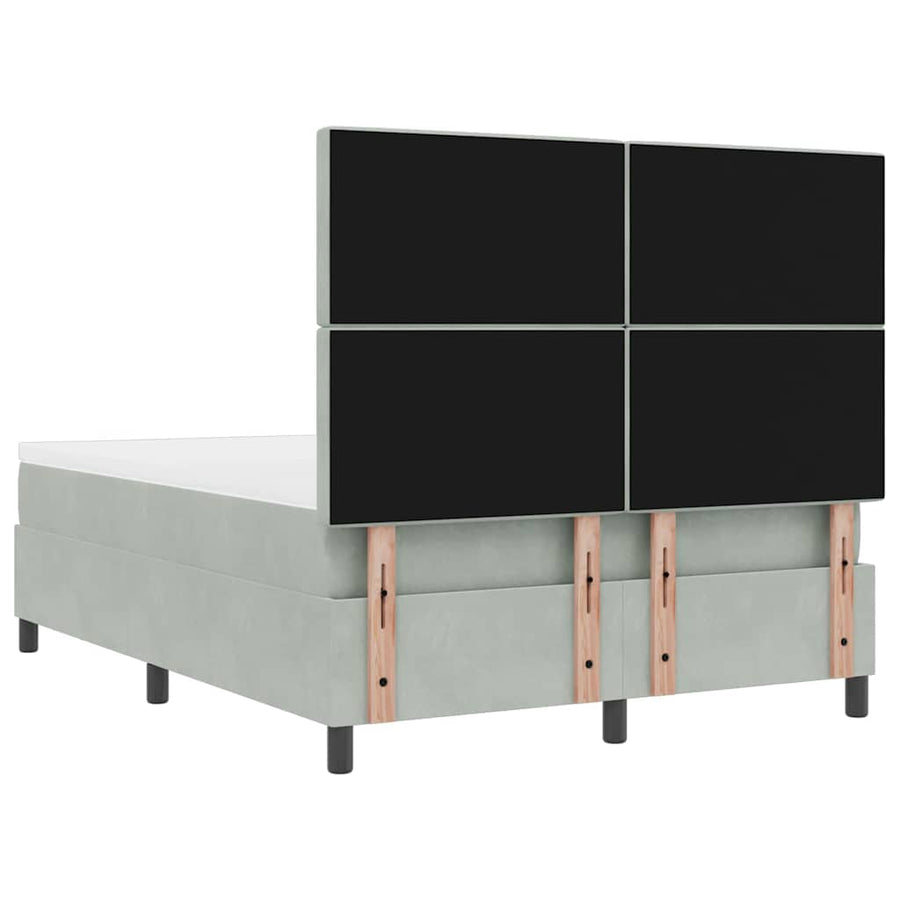 Boxspring bed met matras Lichtgrijs 140 x 190 cm Fluweel