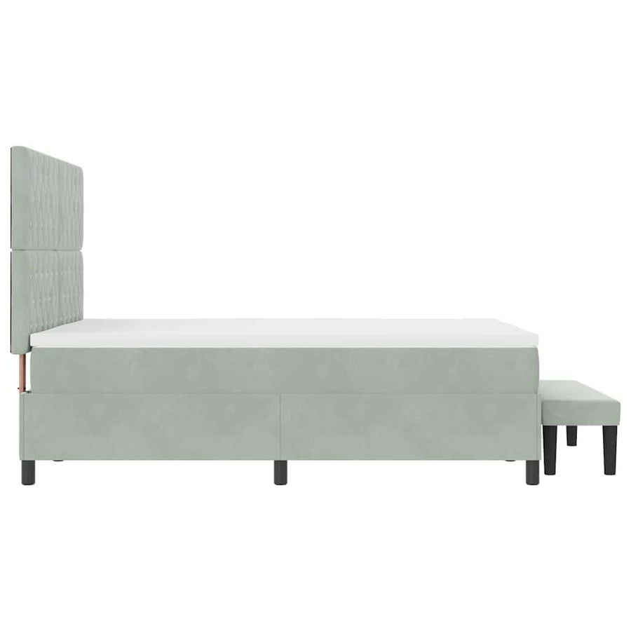 Boxspring bed met matras Lichtgrijs 140 x 190 cm Fluweel