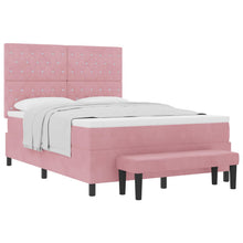Boxspring bed met hoofdeinde Roze 190 x 140 cm Fluweel