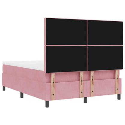 Boxspring bed met hoofdeinde Roze 190 x 140 cm Fluweel