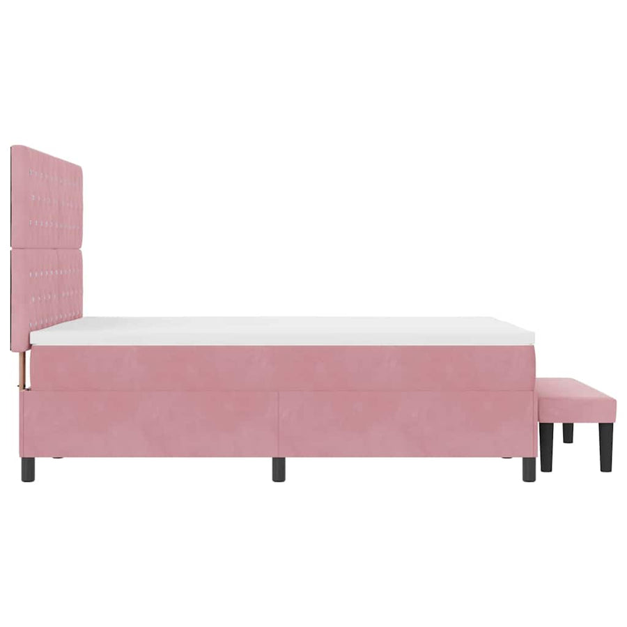 Boxspring bed met hoofdeinde Roze 190 x 140 cm Fluweel