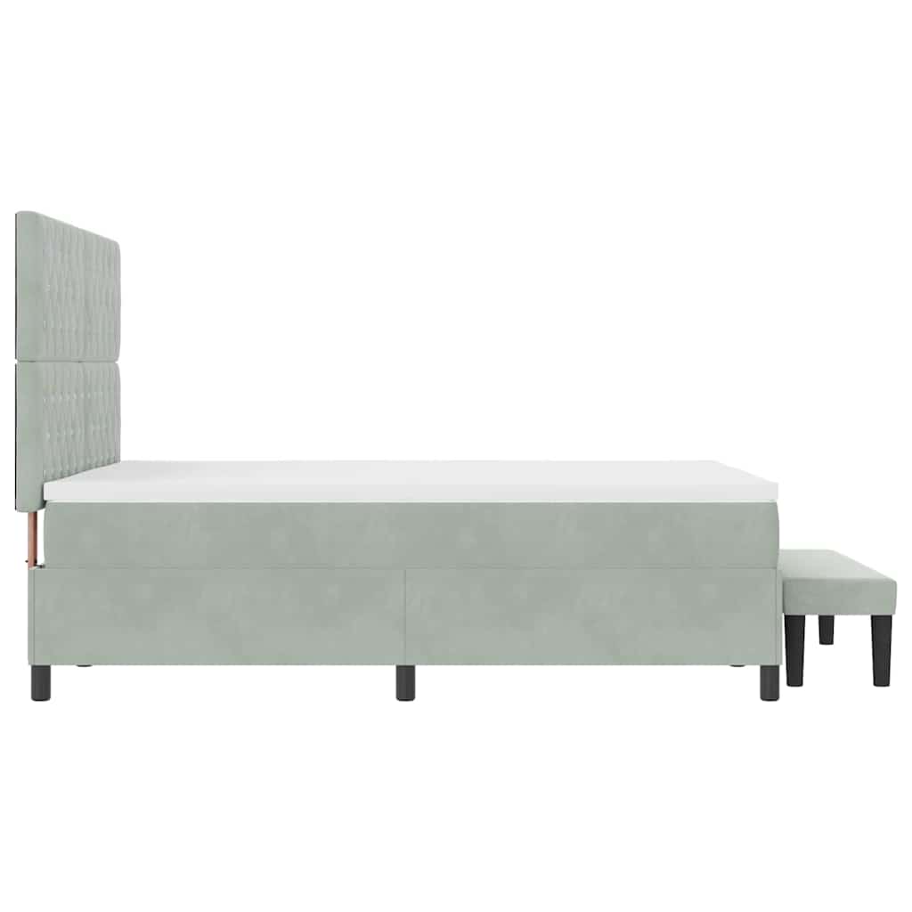 Boxspring bed met matras Lichtgrijs 140 x 200 cm Fluweel