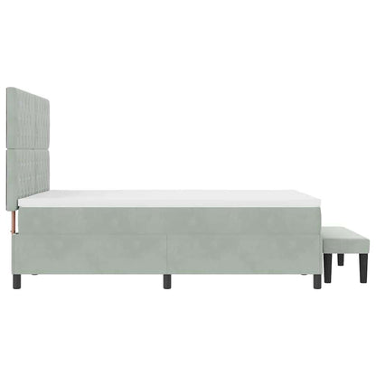 Boxspring bed met matras Lichtgrijs 140 x 200 cm Fluweel
