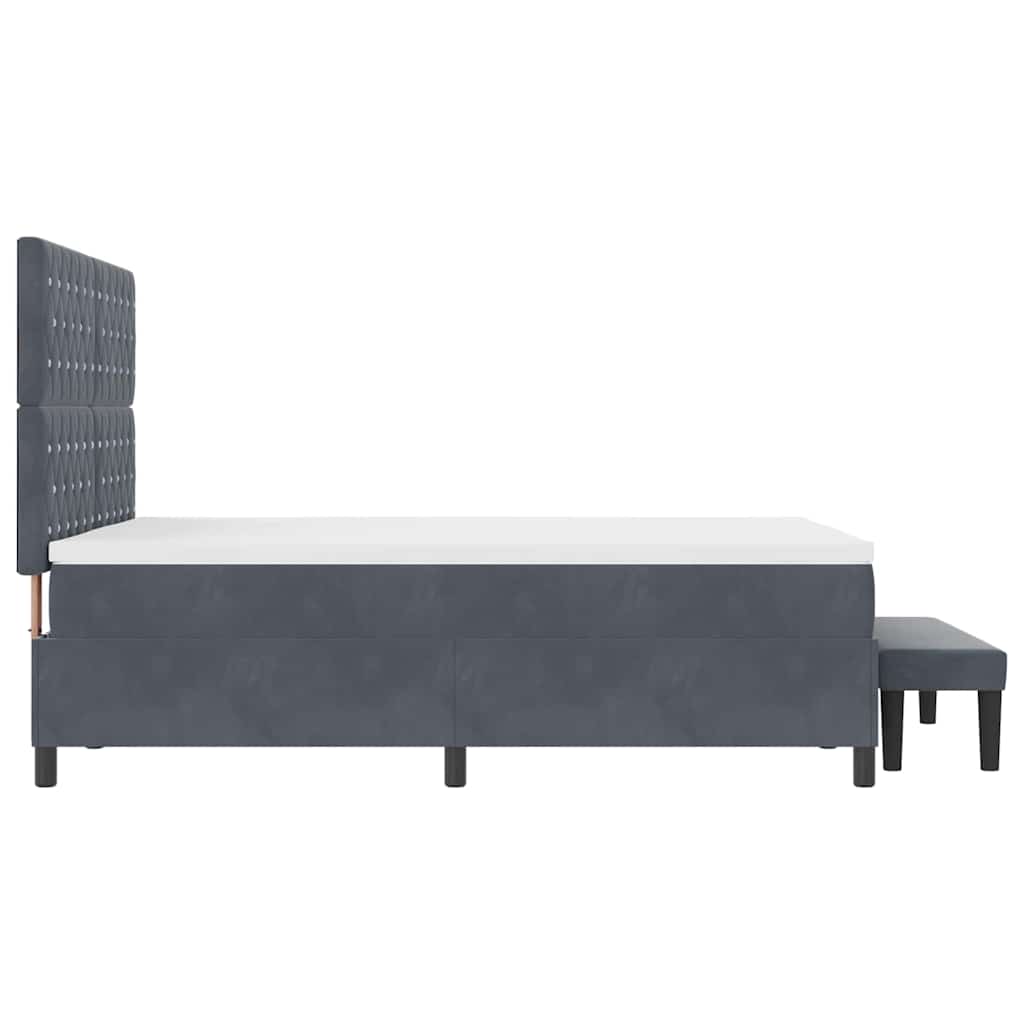 Boxspring bed met hoofdeinde Donkergrijs 200 x 140 cm Fluweel