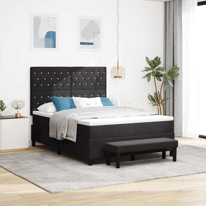 Boxspring bed met hoofdeinde Zwart 200 x 140 cm Fluweel