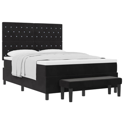 Boxspring bed met hoofdeinde Zwart 200 x 140 cm Fluweel