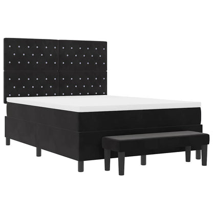 Boxspring bed met hoofdeinde Zwart 200 x 140 cm Fluweel