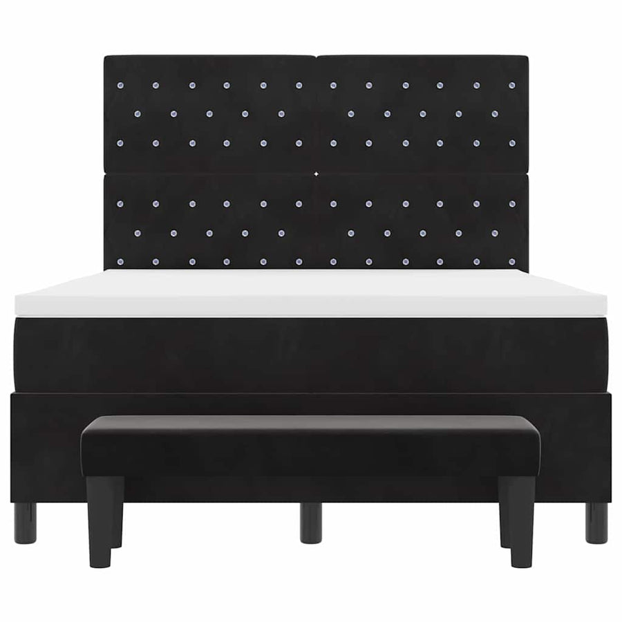 Boxspring bed met hoofdeinde Zwart 200 x 140 cm Fluweel