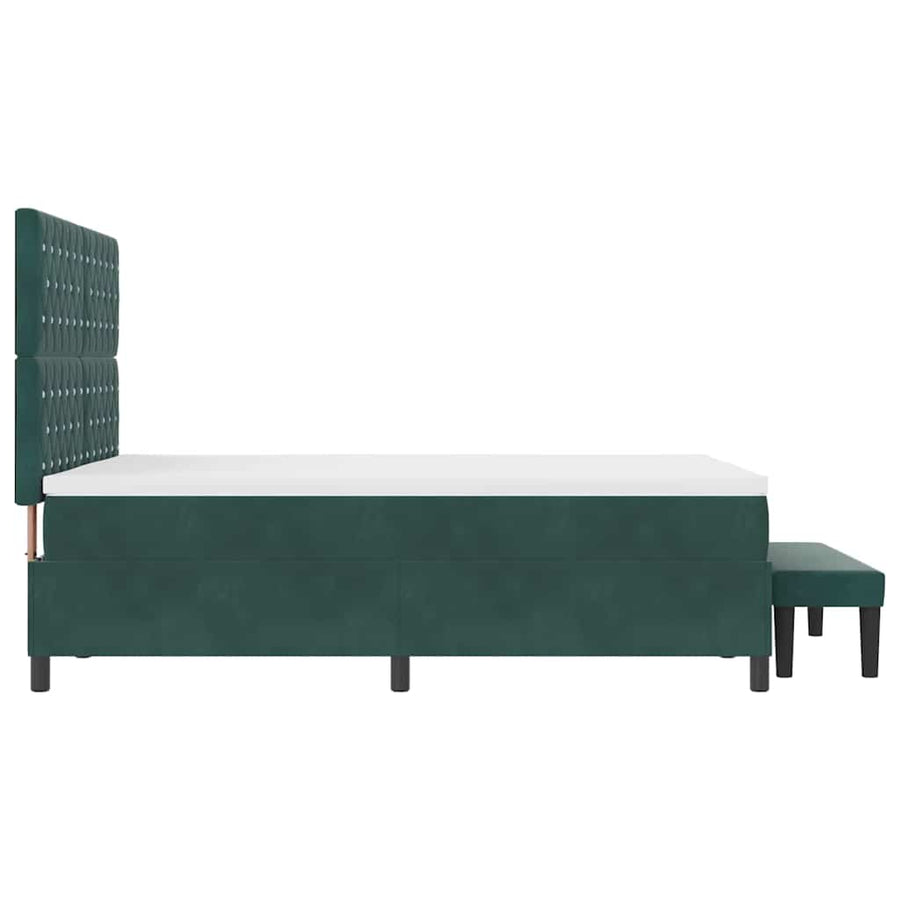 Boxspring bed met matras Donkergroen 140 x 200 cm Fluweel