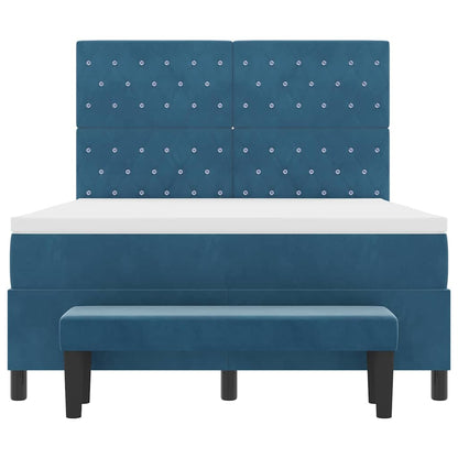 Boxspring bed met hoofdeinde Donkerblauw 200 x 160 cm Fluweel